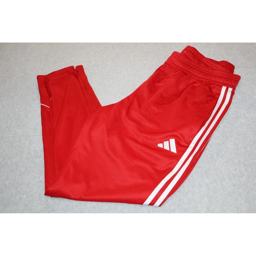 Adidas Gym Track Pants Men Large 3-Stripe Tiro Soccer Training Joggers Zip Ankle